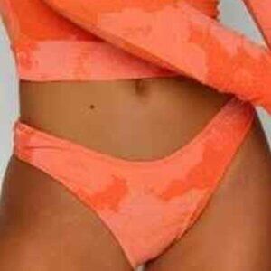 NEW Seea bikini high cut waist swim bottoms orange squeeze